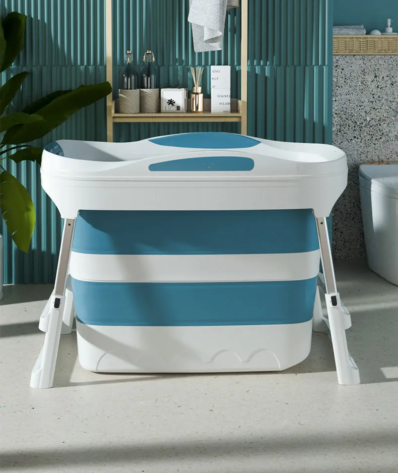 Portable Bahtub, Foldable Bathtub For Adults, 59" Folding Soaking Bath