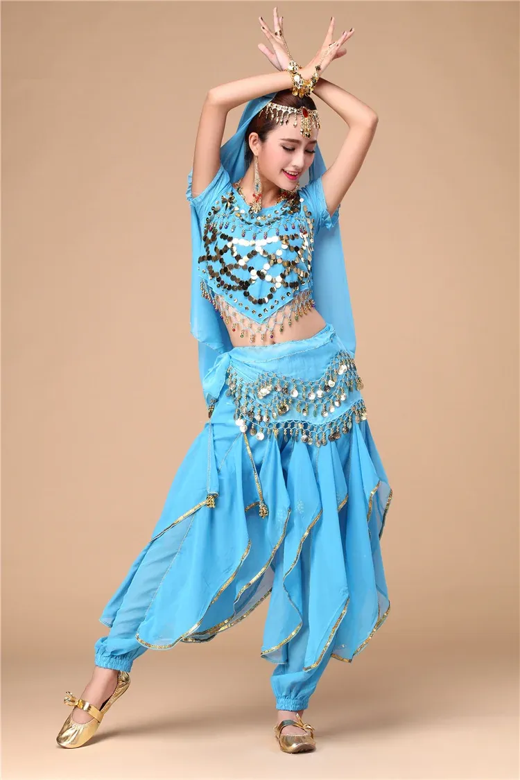 Élégant Ensemble De Vêtements De Danse Du Ventre 4 Pièces: Costume Léger Avec Pantalon Fluide Pour La Danse Du 33,53 € | DHgate