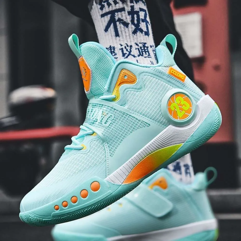 High-Top Basketball Sneakers Breathable Mesh Kids Sports Shoes