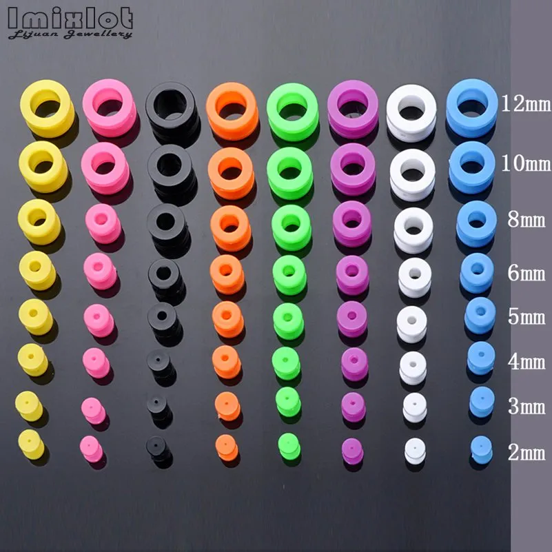 thumbnail image 2 of 1 Pair Soft Silicone Cross Tunnels – Flexible Ear Plugs For Stretched Ears, Pick Your Size/Color 2 of 13