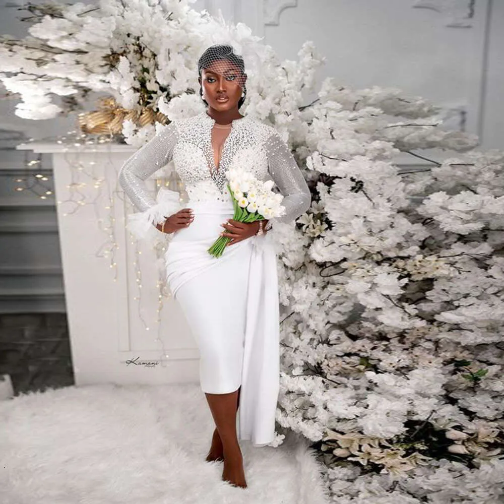 long sleeve beaded sheath dress African with Chiffon Fabric and Zipper Closure, V-Neck, Cap Sleeves, Sweep Train from Dhgate In Stock Wedding Dresses neck long evening gowns