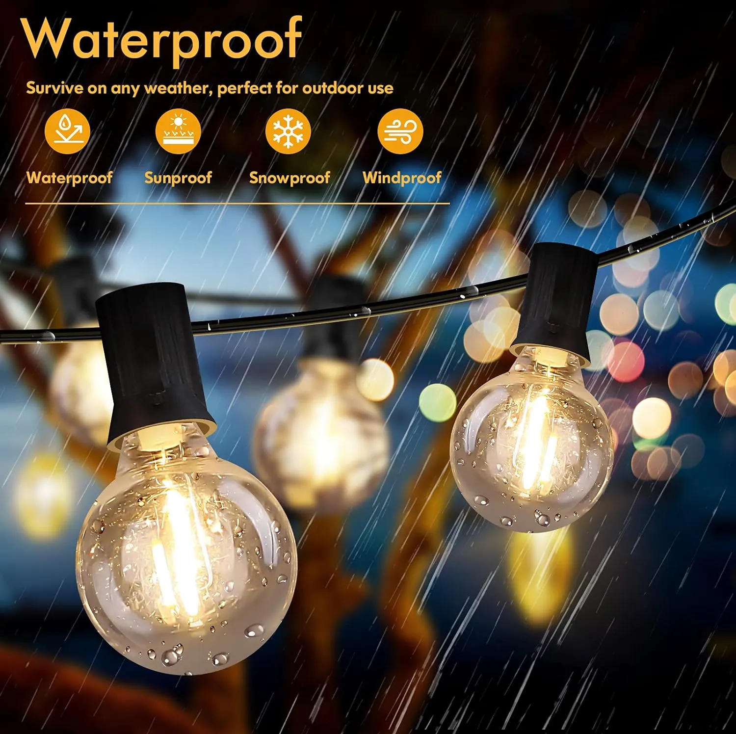 Waterproof Outdoor String Lights 50FT 200 LED Fairy Lights On Black Wire Plug In Shatterproof Christmas String Lights For Patio Garden Porch Party From Liwes 26.6 DHgate.Com