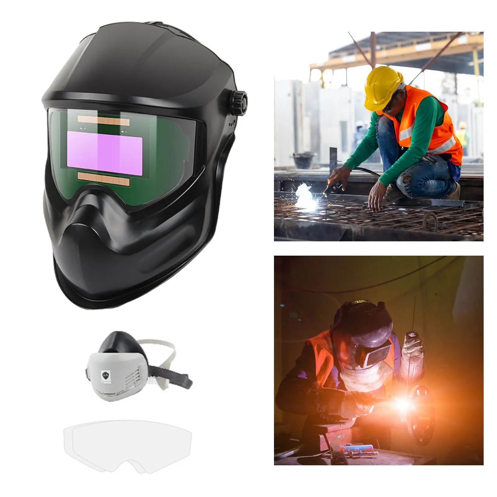 TOOLIOM Large Viewing 3.94" X 3.66" Welding Helmet True Color Auto Darkening Lashade Solar Powered Shade 4/5-9/9-13 Welding Mask For Tig Mig ARC Weld Plasma Cut Grinding - View #12