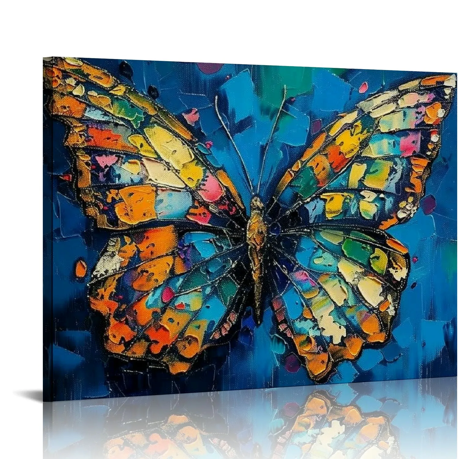 Vibrant Textured Butterfly Canvas Art - Unique Home Décor