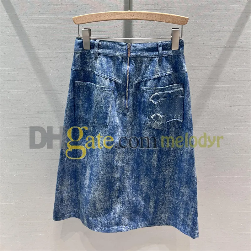 Designer a line denim skirt hotsell