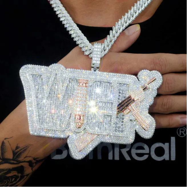 Lab diamond hip hop jewelry on sale