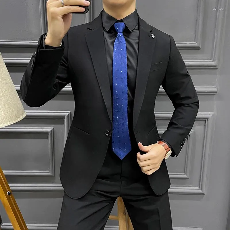 JJZXD ビジネスメンズスリーピーススーツファッションプリント