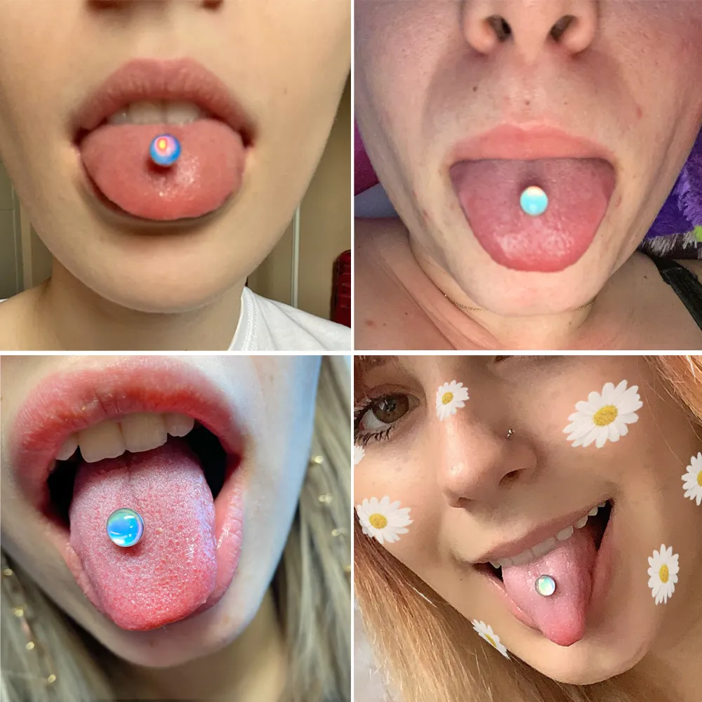 50 Pack Surgical Steel Tongue Rings Bling Barbell Piercings Wholesale Body Jewelry