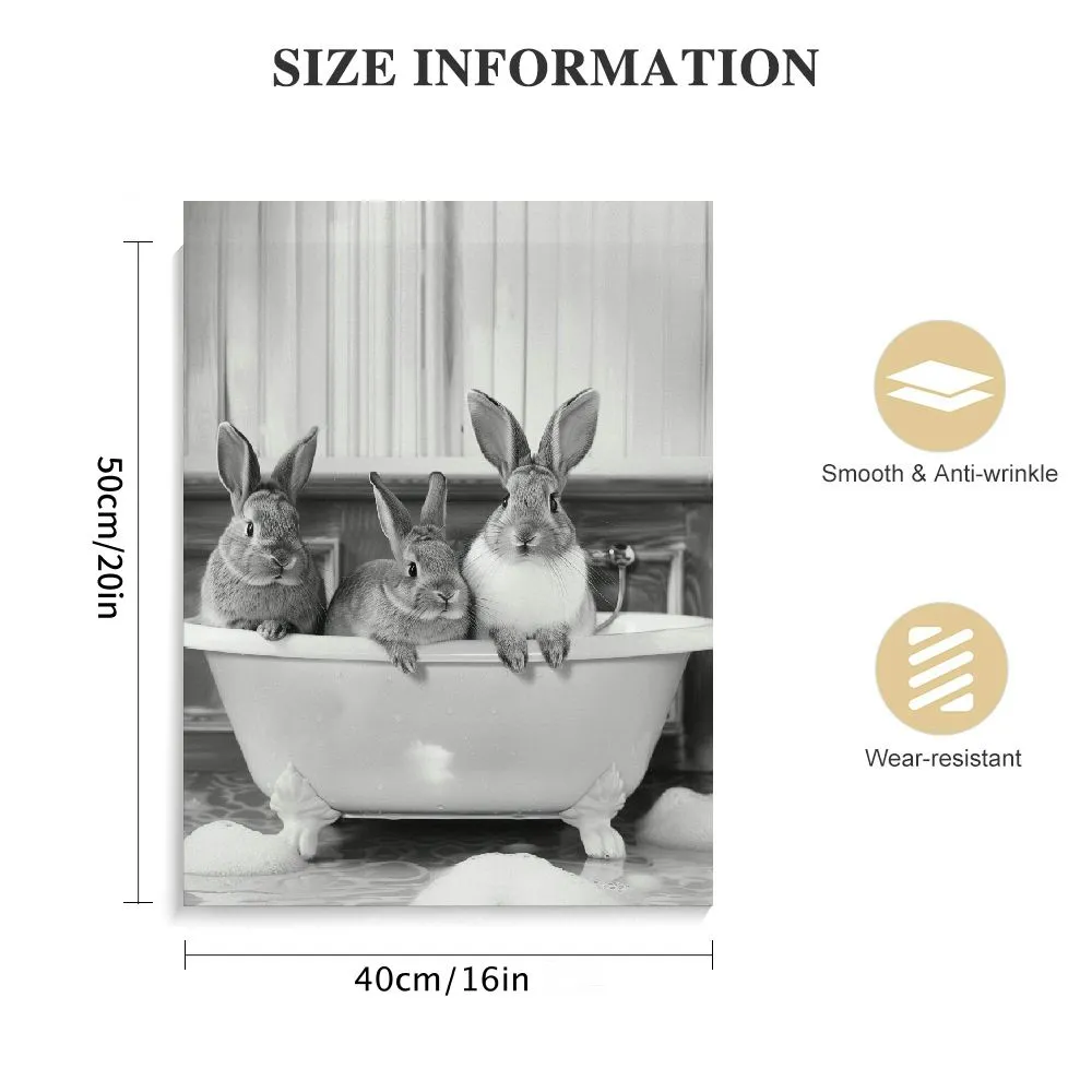 Vibrant Bunny Wall Art: Unique 3D Resin Bathroom Décor