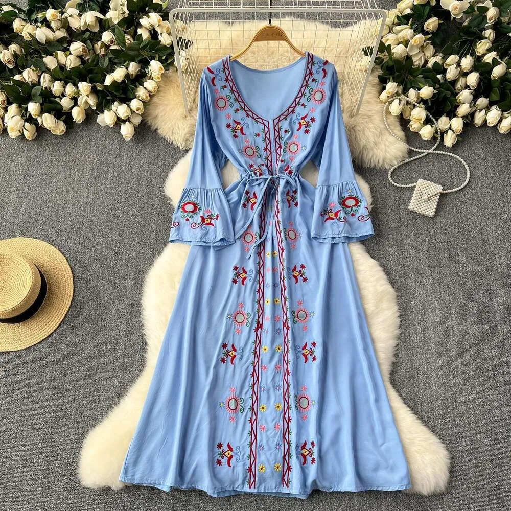 Free people diamond head embroidered western midi dress cheap
