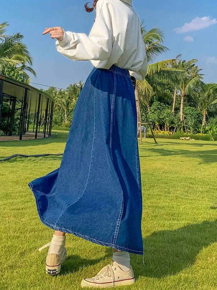 Plus size long denim skirts 6xl clearance