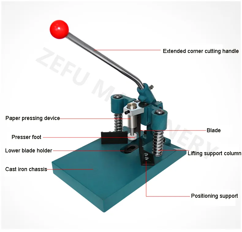 Manual Heavy-Duty Round Corner Machine R6 R10 Paper Cutter Trimmer for ...
