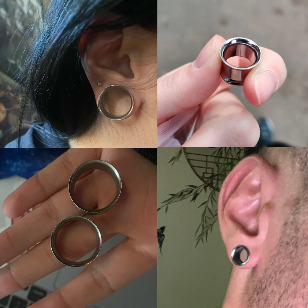 Tumundo 2 Magnétique Faux Plugs Fake Tunnel Plug Nnoir Argent Or Blanc Oreille 6 8 10 12 mm Boucle d'oreilles, Farbe2:5 Farben Set - 12mm