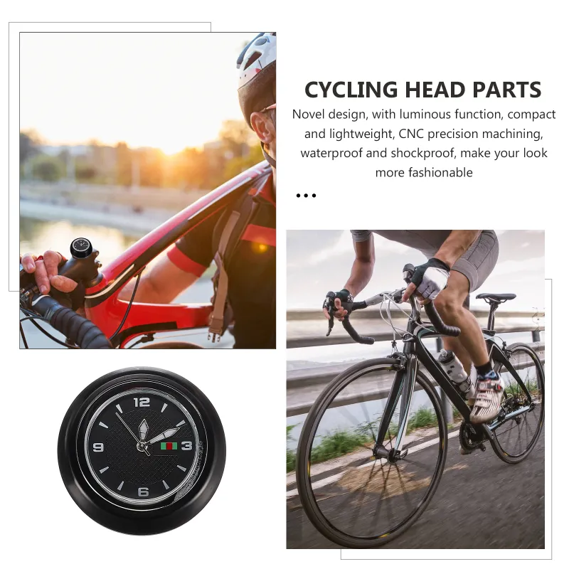 バイクステムキャップクロックヘッドセットウォッチマウンテンオートバイステムMTBヘッドセットハンドルハンドルバーシャンドルバル時計装飾
