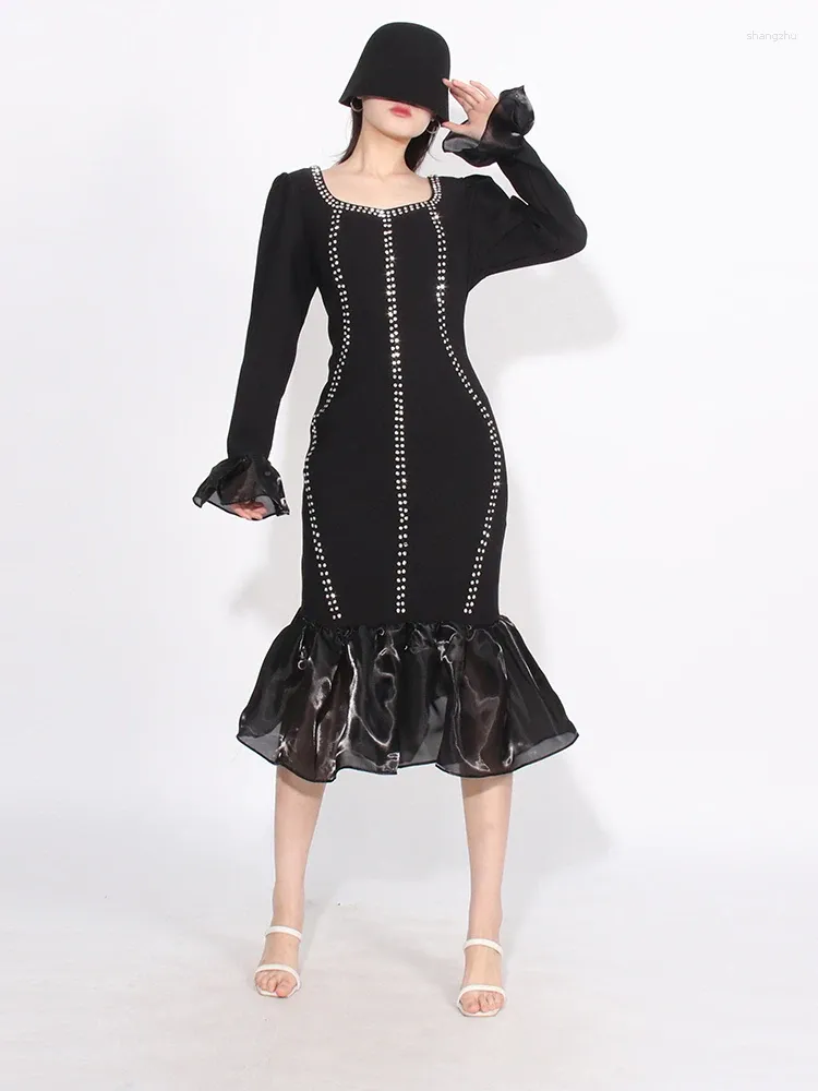 Casual Cotton Dress for Women Square Collar Flare Sleeve Empire Waist Knee- Length Slim Fit from Dhgate Basic & Casual Dresses - price 79.58
