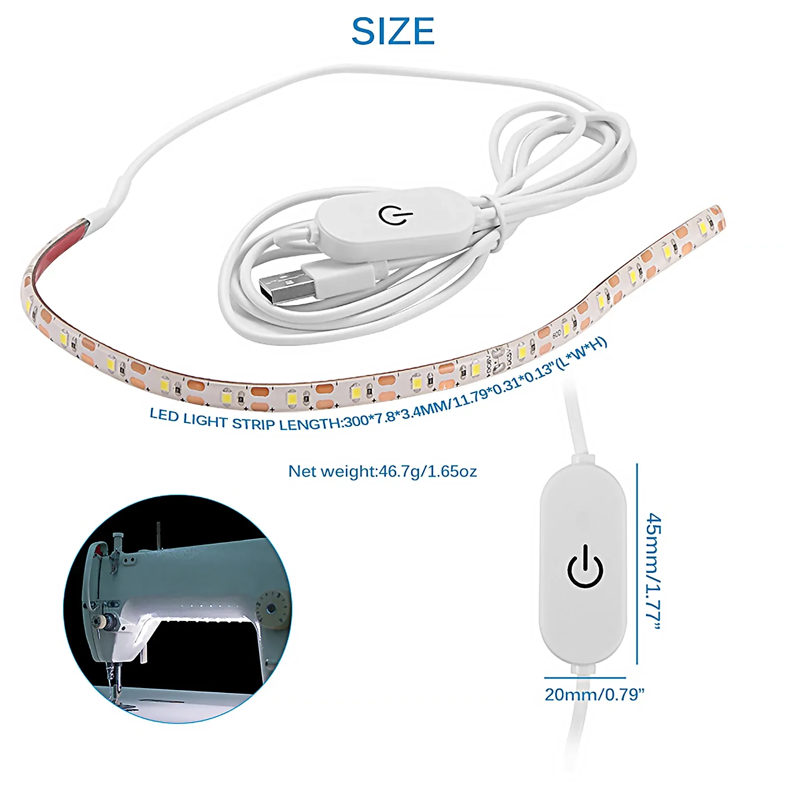 Super Bright 30cm 50cm Sewing Machine Led Light Strip Light Kit Dc 5v Usb Sewing