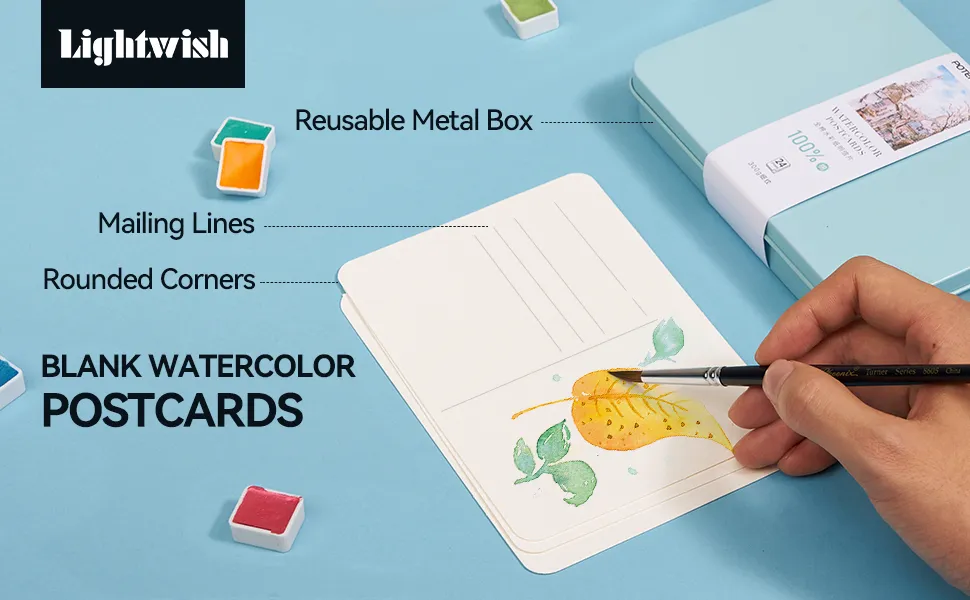 PATIKIL 30 Sets Cotton Watercolor Cards With Envelopes