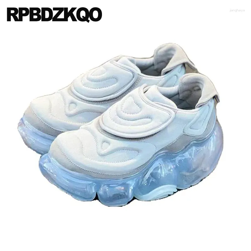 Japanese Transparent Thick Sole Chunky Platform Elevator Sneakers for Women
