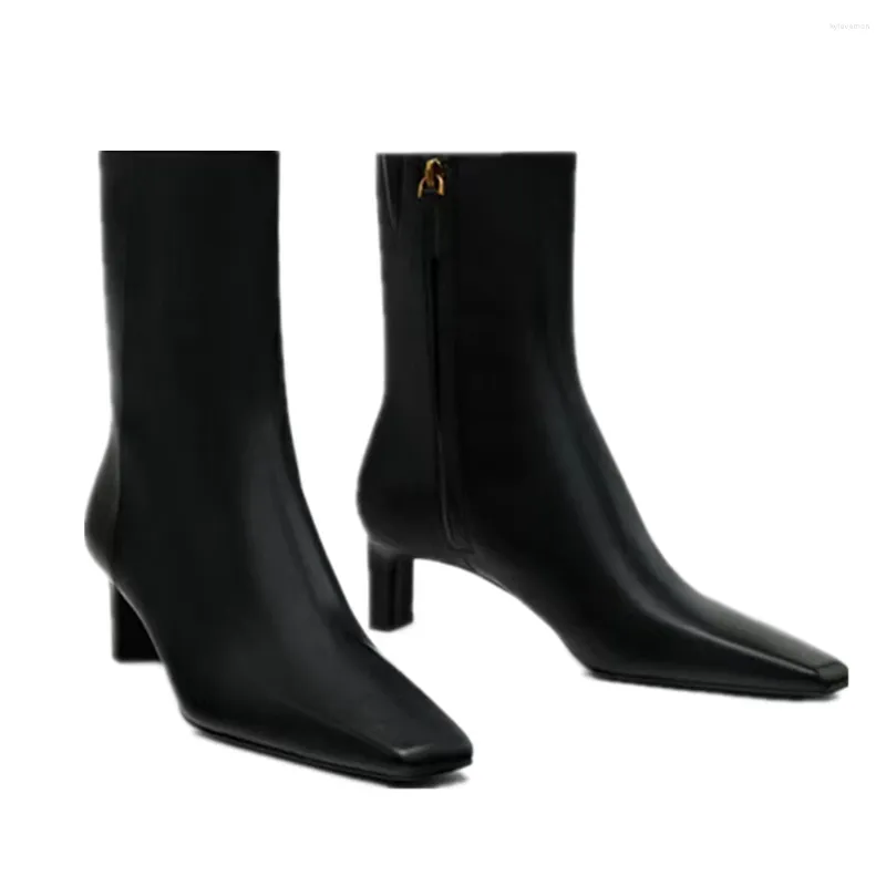 Withered England Style Genuine Leather Black Boots Small Heel Elegant Fashion Office Shoes For Women With High Heel From Factory Kylevemon Bulk 108.36 DHgate.Com