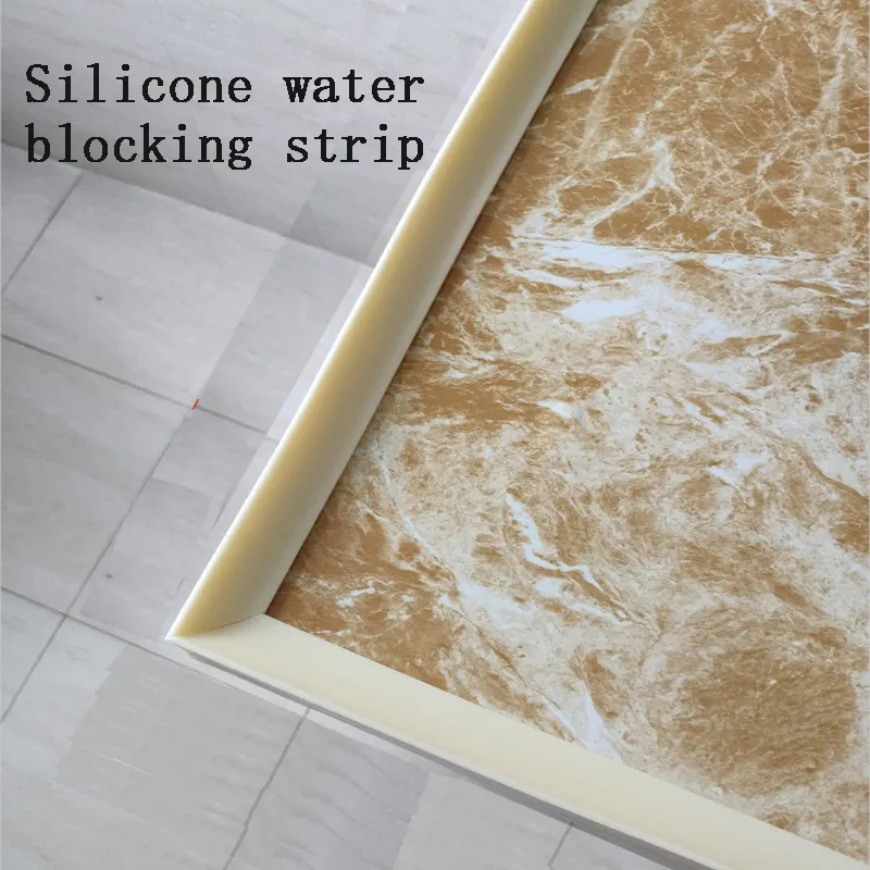 Kioiner 2m/79in Self-Adhesive Silicone Water Dam – 1.2cm High Collapsible Barrier For Kitchen Counter, Cooktop, Bathroom Floor & Bathtub (Translucent)