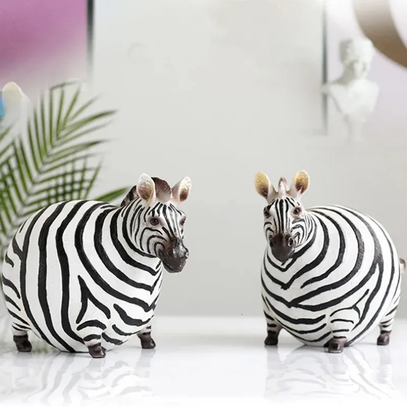Resin Animal Sculpture: Cute Fat Zebra Figurine, From Xue10