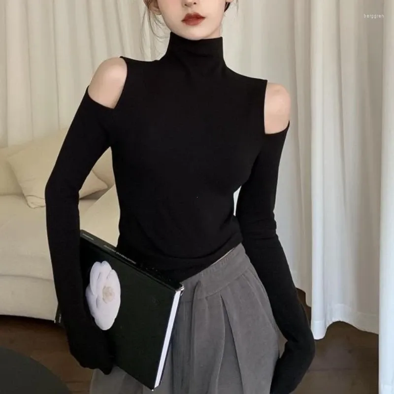 Berggren Product Title Korean Style Women s Slim Fit Turtleneck Top with Long Sleeves and Thin Velvet Fabric Perfect for Spring and AutumnColor Taupe Light