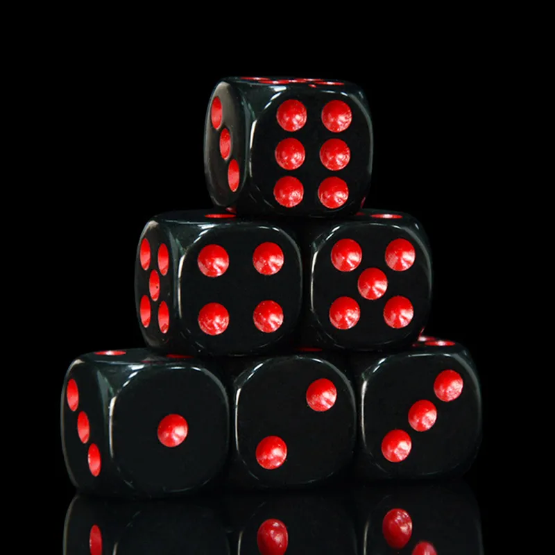 Lot De 5 Dés Acrylique Rouge 19 Mm - Dés à 6 Faces Pour Jeux De Société, Bar, Club - Points Blancs, Taille Standard, Facile à Lire