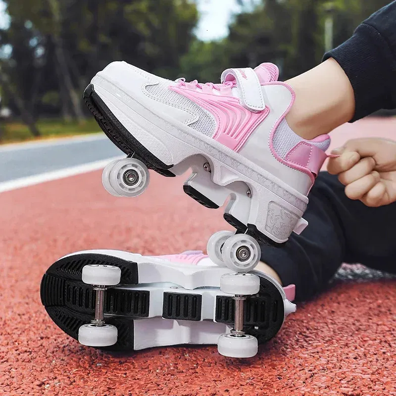 zapatillas de deformacion de patines deportivos para ninos 4 rueda para estudiantes para estudiantes para adultos de cuatro ruedas 240528