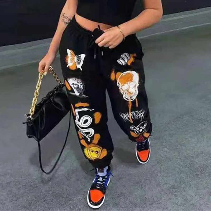 Women Sweatpants Joggers Y2K Harajuku Cartoon Skull Printed Streetwear Sweatpants Pants Casual High Waist Sweatpants Winter 240530 From 10 33 DHgate