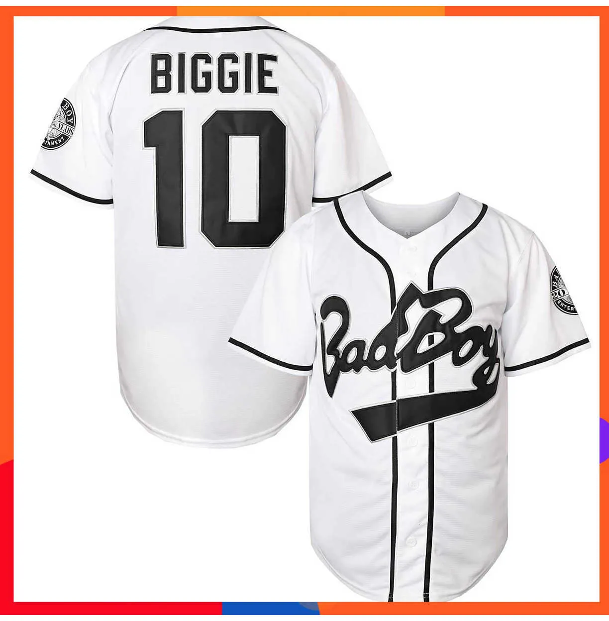 Mens 90s Hip Hop Movie Bad Boy Baseball Jersey Biggie Smalls Costume Cosplay All Stitched Sizes S XXXL From Chfafafa6 6.22 DHgate.Com