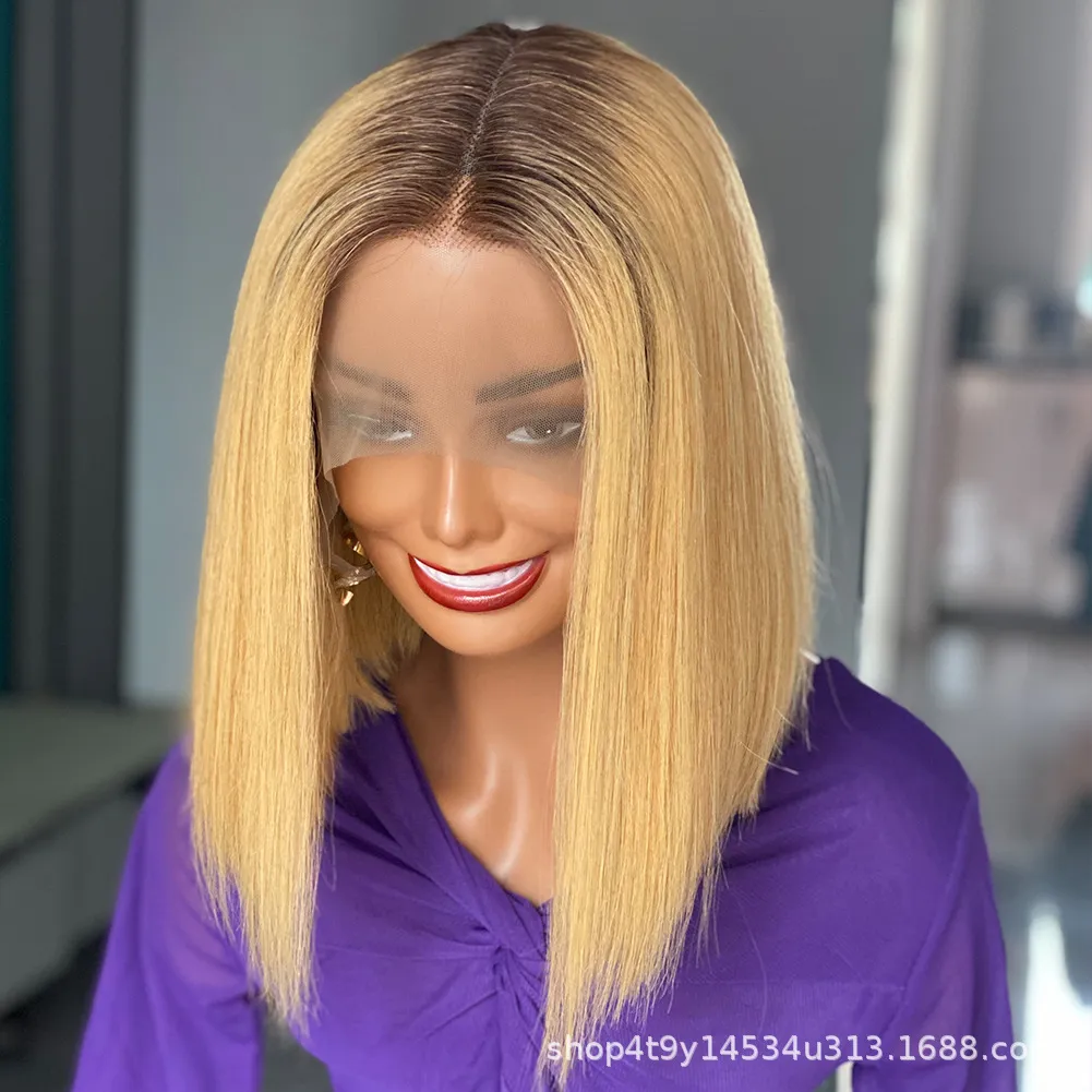 180 Density Bone Straight Human Hair Wig 13x4 Top Swiss Lace Blonde Gradient Color Adhesive Free From Wigs8 72.65 DHgate.Com