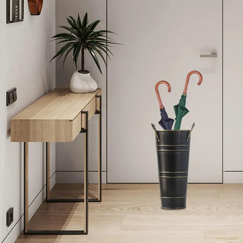 Rustic Vintage Metal Umbrella Holder - Decorative Vase