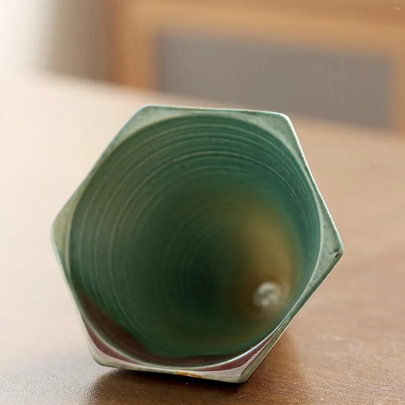 DHgate.com:2024 1pc Hexagon Cone Porcelain Coffee Mug