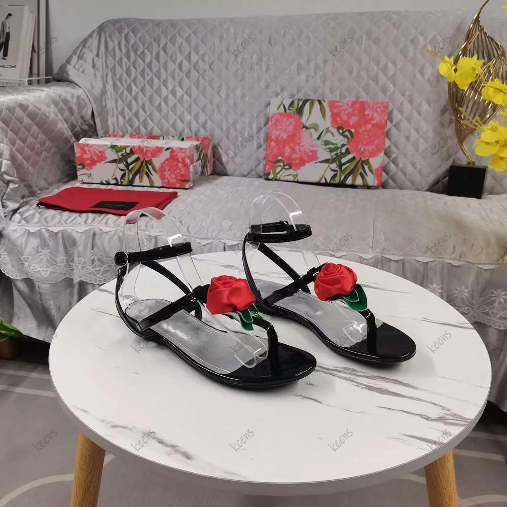 Red floral sandals shop