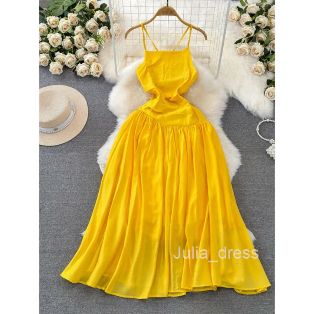 Sanya Beach Vacation Photography dress - Backless A-line Skirt with Waist Wrap and Large Hem Hanging Strap for Women Sanya Beach Vacation Photography dress - Backless A-line Skirt with Waist Wrap and Large Hem Hanging Strap for Women