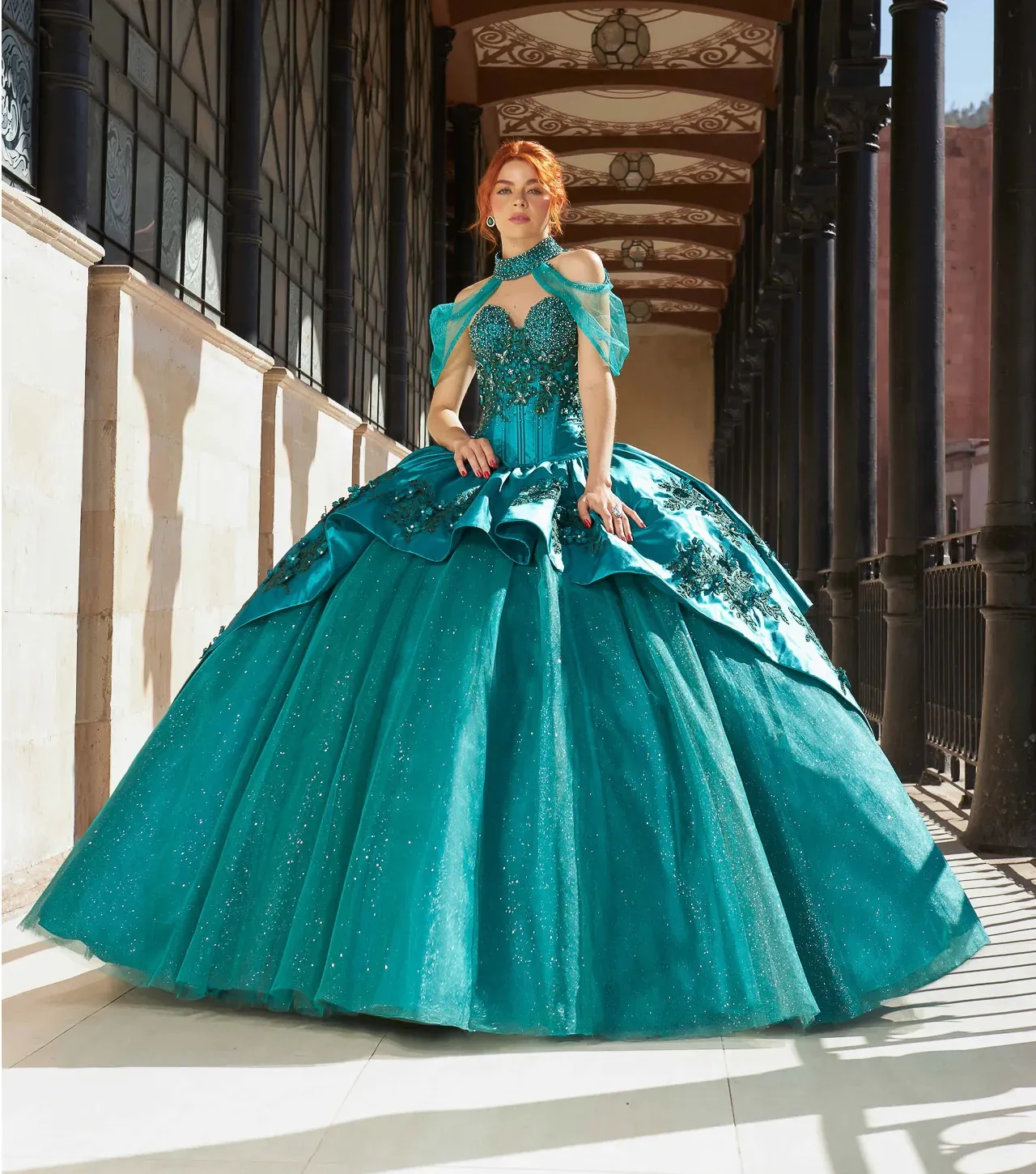 Teal puffy dress hot sale