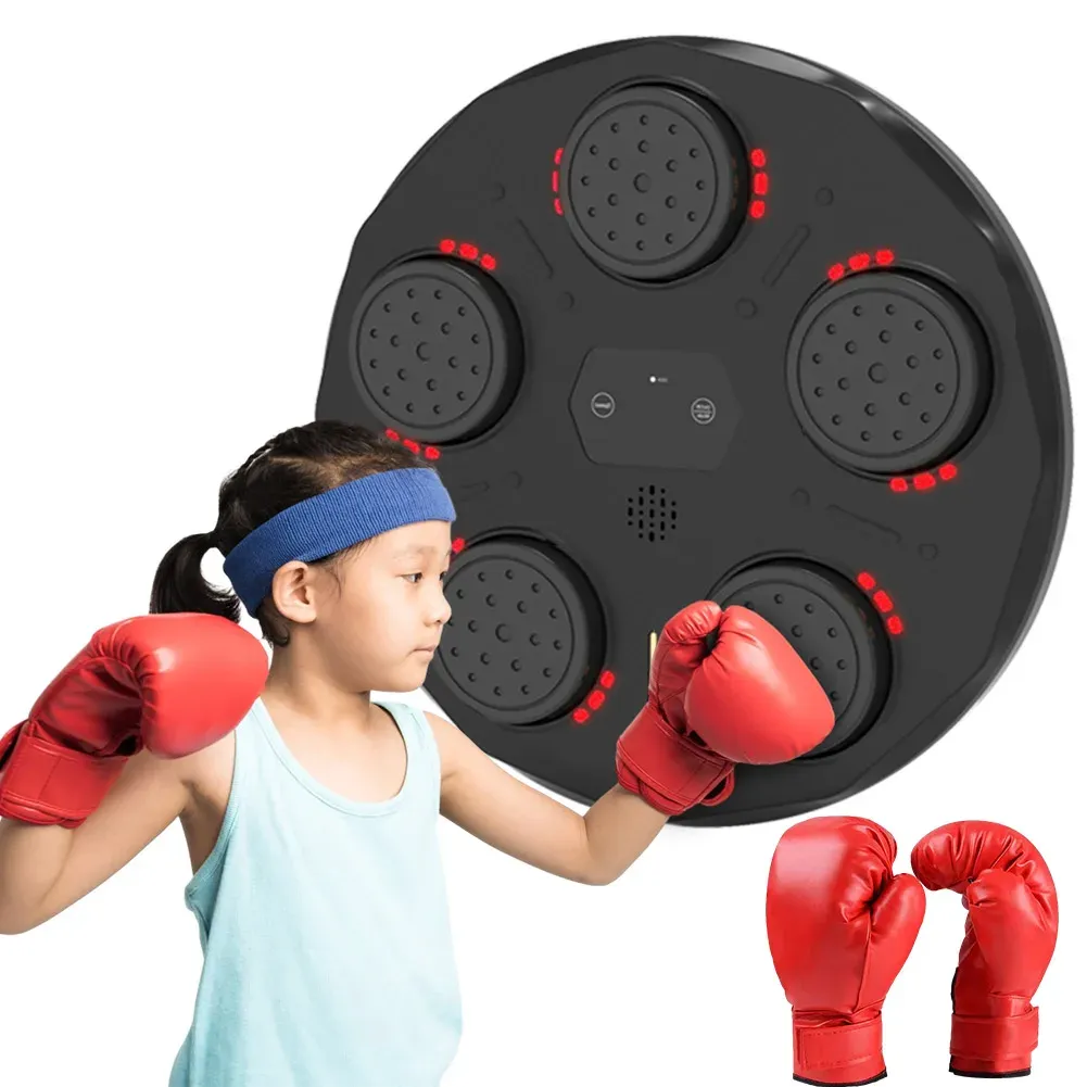 Machine De Boxe Musicale Avec Lumières LED – 9 Modes & 18 Vitesses – Entraînement à La Maison Pour Adultes & Enfants