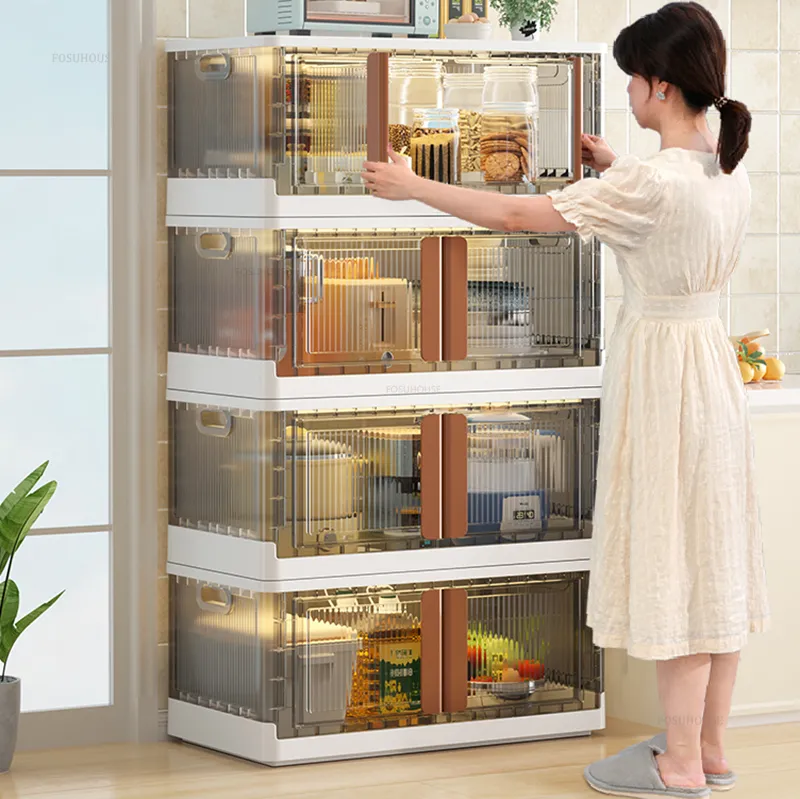 Modern Plastic Kitchen Island Cabinet Multifunctional Storage for Kitchen Living Room More