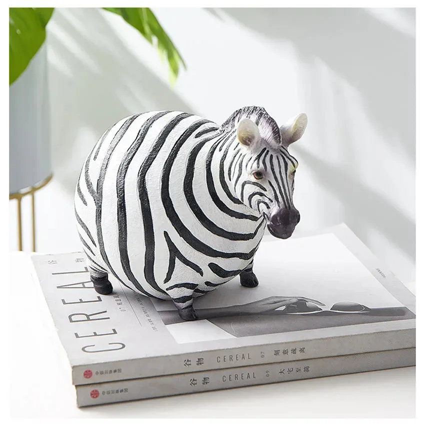 Resin Animal Sculpture: Cute Fat Zebra Figurine, From Xue10