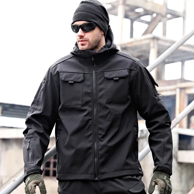 Tactical jacket with hood sales