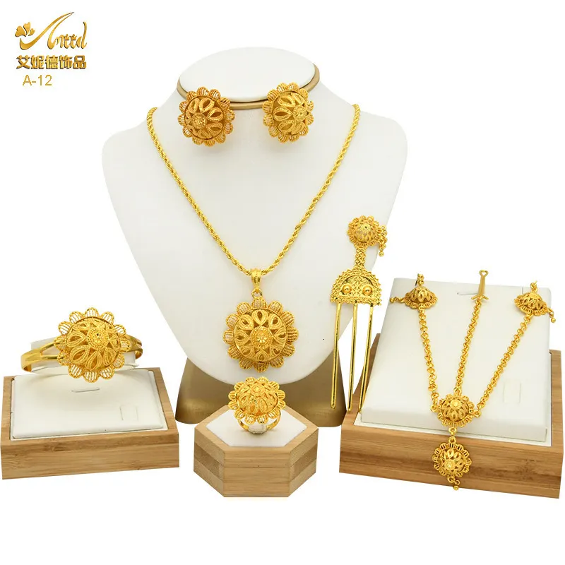 Stunning Ethiopian Bridal Wedding South Indian Jewellery Set In Pure Gold Color Habasha Style D30019 From Daye05 19.04 DHgate.Com