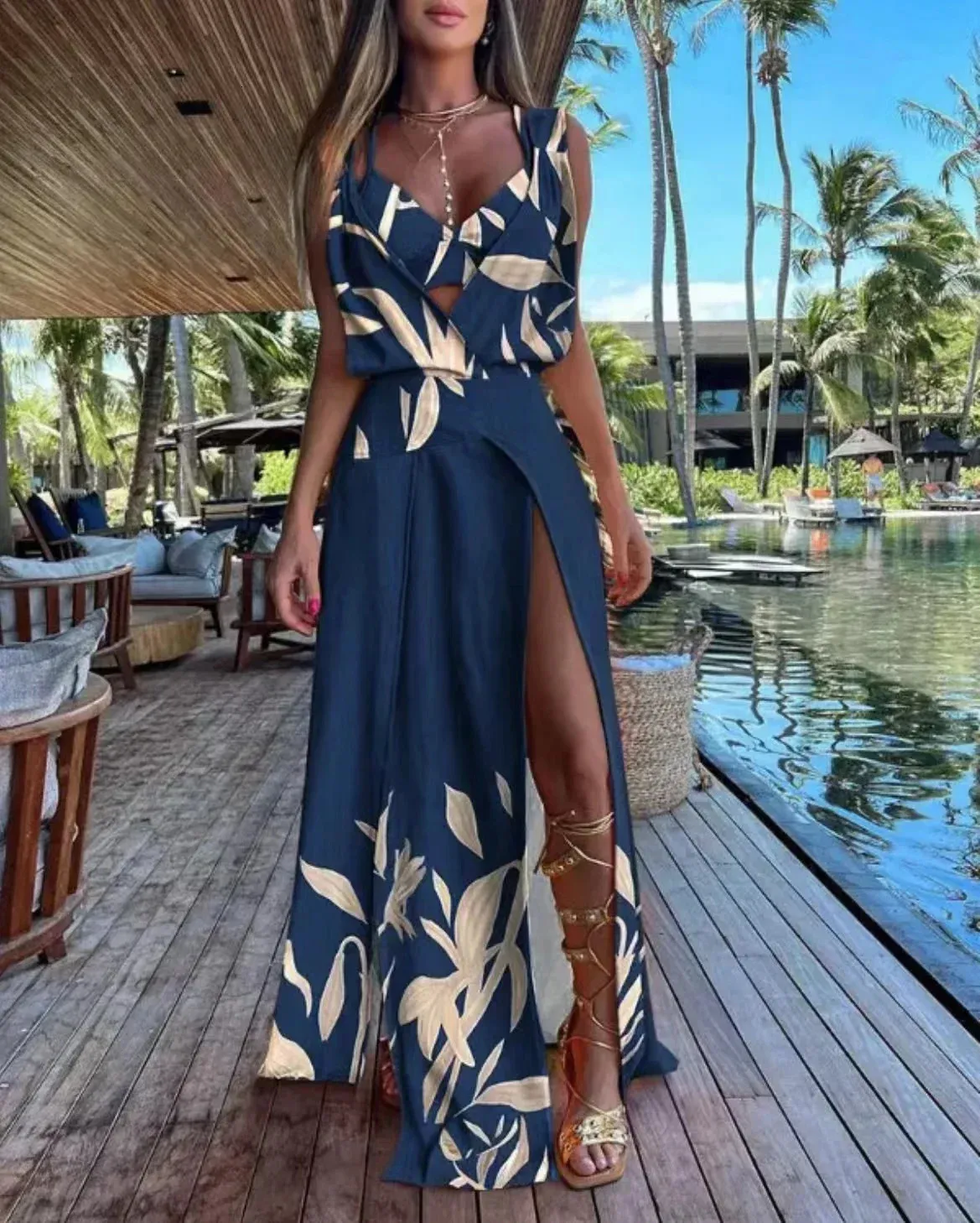 2023 Summer Women's Sleeveless Plunge Maxi Dress with Slit with Bra Top - Sexy High Slit Casual Robe for Ladies (240530) Sleeveless Plunge Maxi Dress Sexy High Slit Summer Dress With Bra Top,  Casual Lady Clothing, Plus Size Available From Huafei02, $10.35 In Bulk |  DHgate.Com