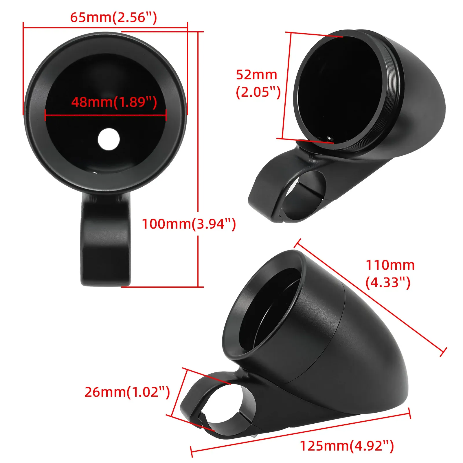 Black Universal Dual Gauge Pillar Pod For Trucks