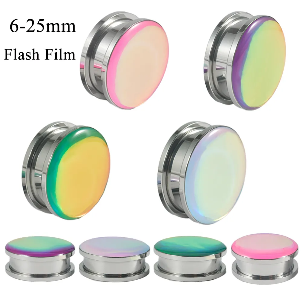 Surgical Steel External Thread Colorful Ear Plugs Thick Ear Gauge ...