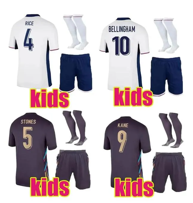 2024 Euro Cup Englands Soccer Jerseys National Team 2024 2025 Engeland voetbalshirt Bellingham Saka Kane Sterling Rashford Sancho Grealish Kids Kit
