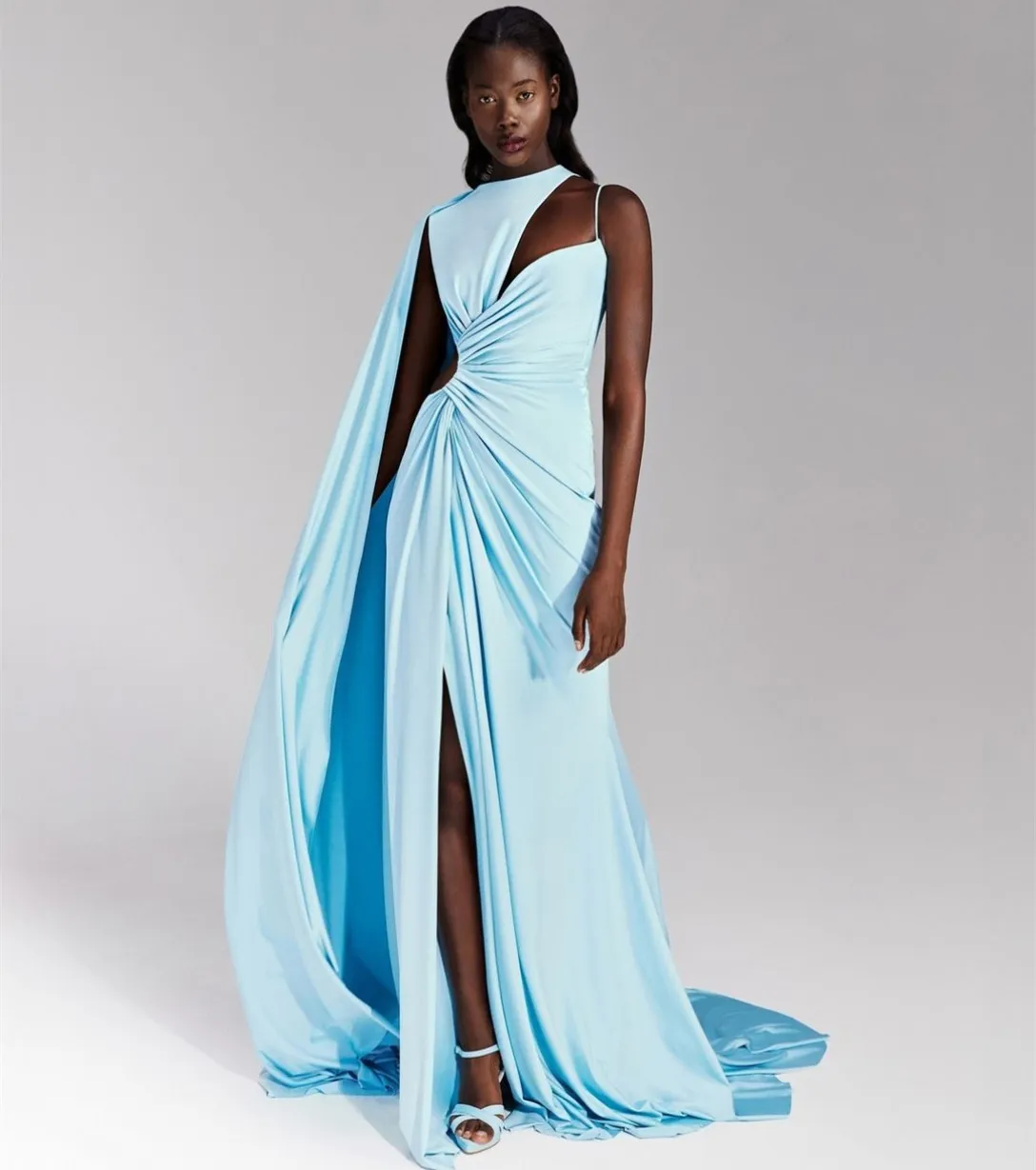 Light blue crepe dress on sale