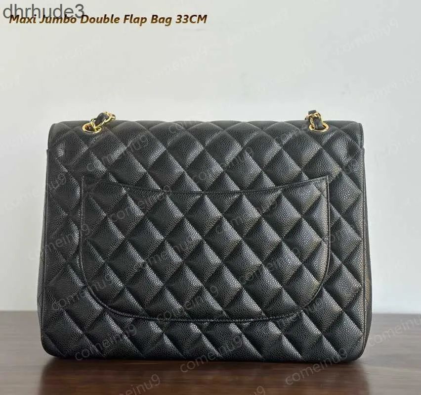 Mirror Quality Classic Caviar 33CM Flap Bag Womens Lambskin Quilted Double Shoulder Crossbody Bags Designer Handbags Gold Silver Hardware Mix Colors