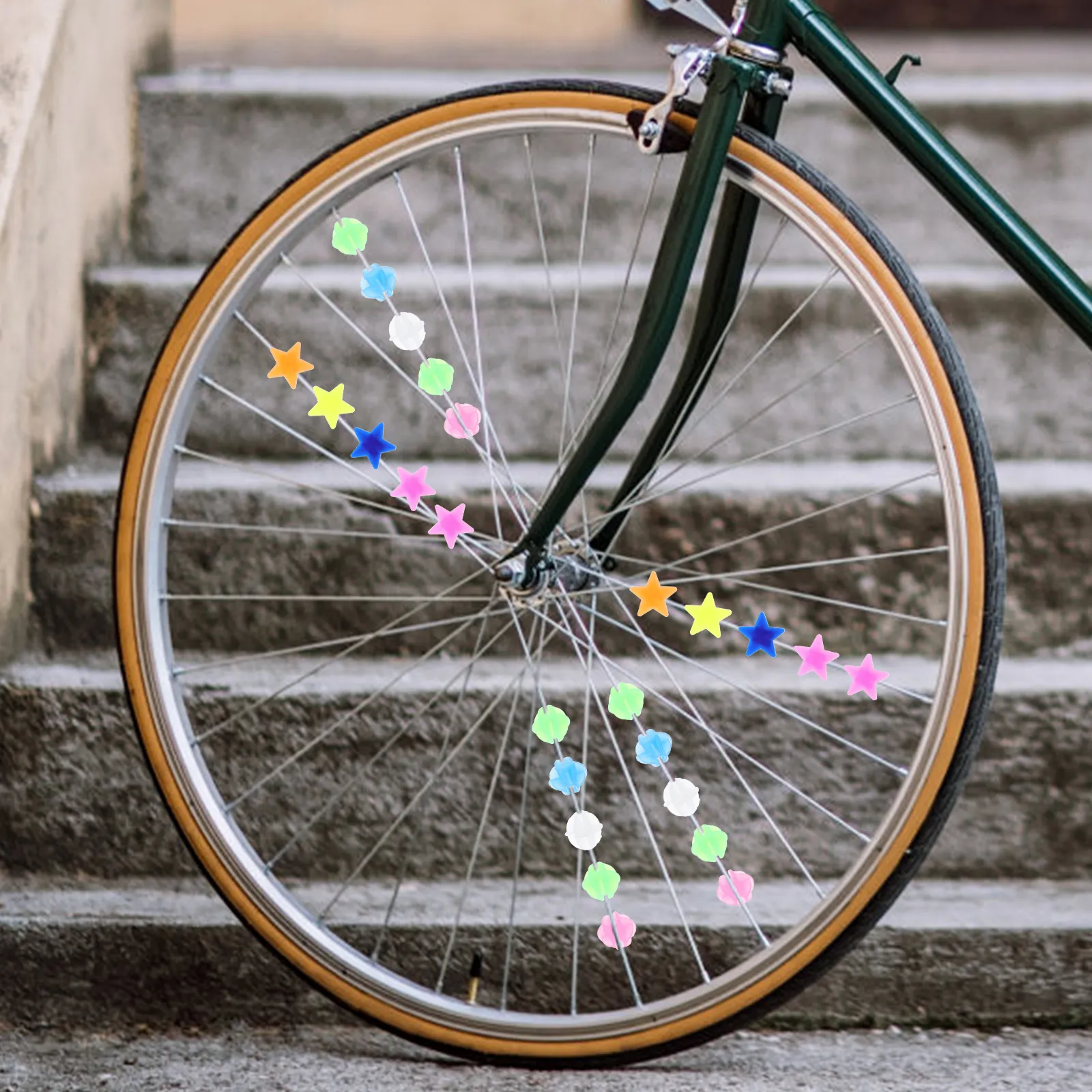 Sosoport 50Pcs Bike Spoke Beads Decor Bicycle Accessories For