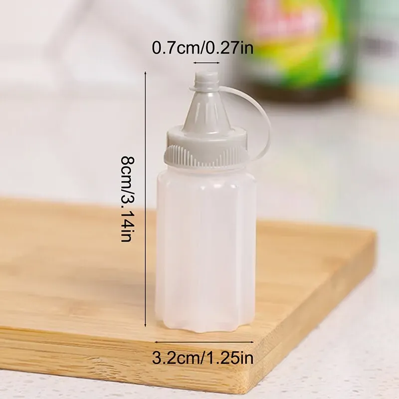 THYULIFE 4Pcs Mini Condiment Squeeze Bottles With Cleaning Brush, 25ml Leakproof Mini Ketchup Sauce Bottles Refillable Ketchup/Soy Sauce/Honey/Salad Dressing Bottles Container For Lunch Box, BPA Free - View #5