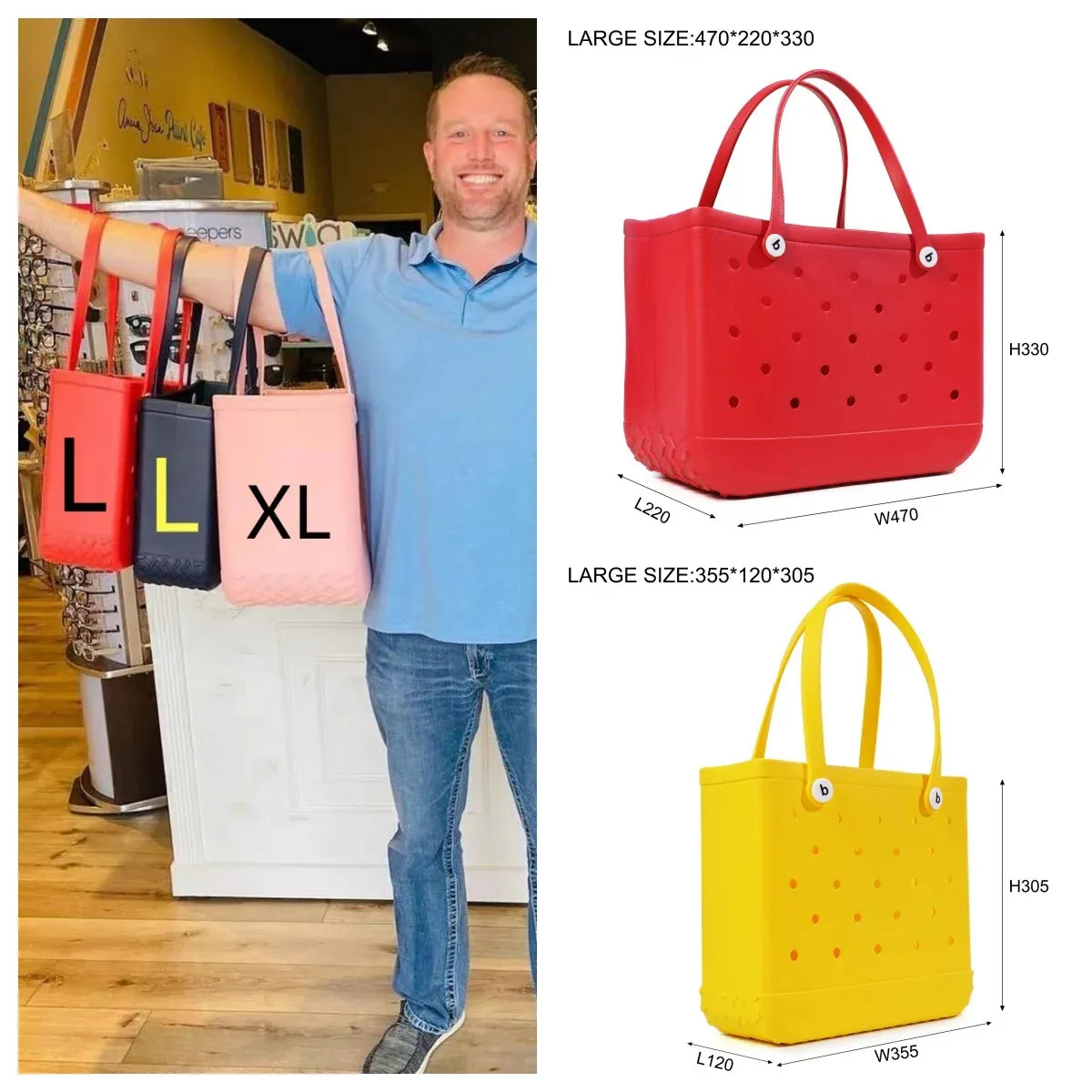 EVASTORE Extra Large Waterproof Bogg Beach Bags For Women For Women Perfect For Beach Picnic Shopping And Shoulder Wear Includes Holes And Tote Pouch 240531 From Deng05 15.52 DHgate.Com